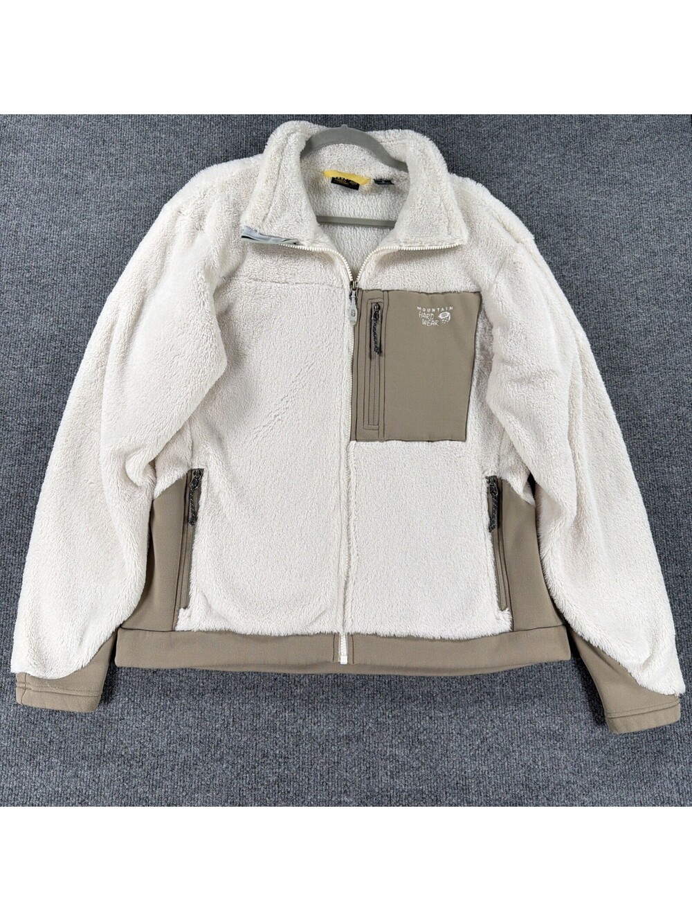 Women's Mountain Hard Wear Beige Cream Full Zip Fleece Sherpa Jacket-Size XL